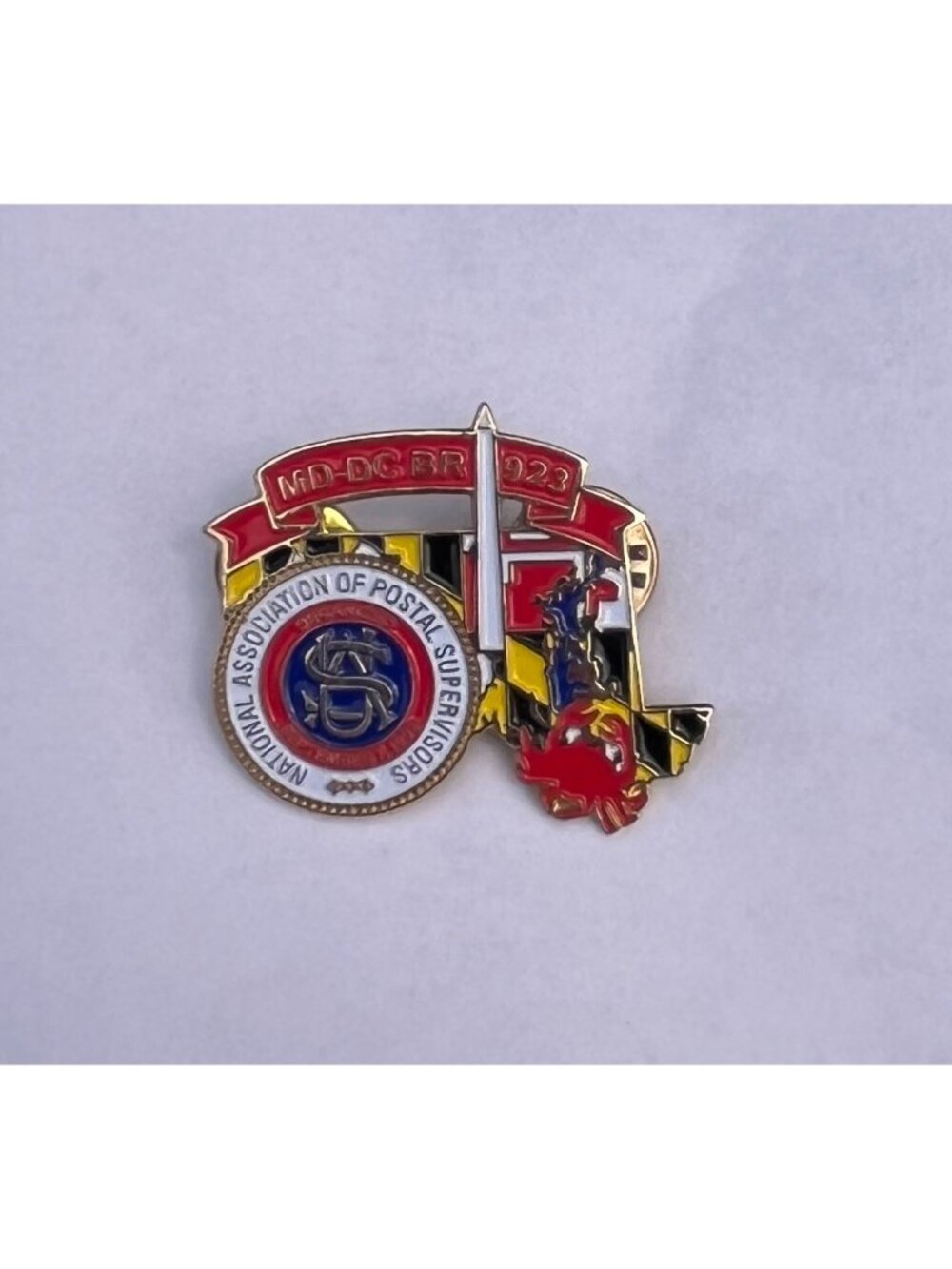 Vintage NAPS MD DC ER Branch 923 Maryland Enamel Lapel Pin National Association